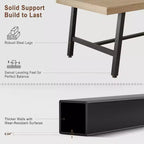 Tavolo da Pranzo Rettangolare Grande 160 cm per 4-6 Persone, Tavolo da Cucina Rustico in Legno con Gambe in Metallo, Tavolo Industriale da Esterno per Soggiorno, Sala da Pranzo