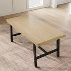 Tavolo da Pranzo Rettangolare Grande 160 cm per 4-6 Persone, Tavolo da Cucina Rustico in Legno con Gambe in Metallo, Tavolo Industriale da Esterno per Soggiorno, Sala da Pranzo