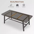 Tavolo da Pranzo Rettangolare Grande 160 cm per 4-6 Persone, Tavolo da Cucina Rustico in Legno con Gambe in Metallo, Tavolo Industriale da Esterno per Soggiorno, Sala da Pranzo