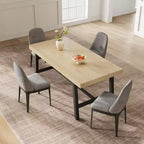 Tavolo da Pranzo Rettangolare Grande 160 cm per 4-6 Persone, Tavolo da Cucina Rustico in Legno con Gambe in Metallo, Tavolo Industriale da Esterno per Soggiorno, Sala da Pranzo