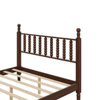 Letto a piattaforma in legno Full/King Size con testiera a zucca, telaio del letto in stile retrò, nessuna rete a molle necessaria, noce/naturale - ModernLuxe