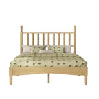 Letto a piattaforma in legno Full/King Size con testiera a zucca, telaio del letto in stile retrò, nessuna rete a molle necessaria, noce/naturale - ModernLuxe
