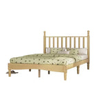 Letto a piattaforma in legno Full/King Size con testiera a zucca, telaio del letto in stile retrò, nessuna rete a molle necessaria, noce/naturale - ModernLuxe