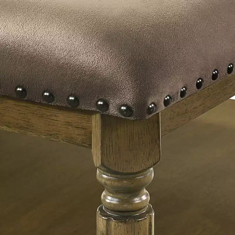Tavolino da caffè imbottito Galano Marcello - Rovere antico/Velluto marrone