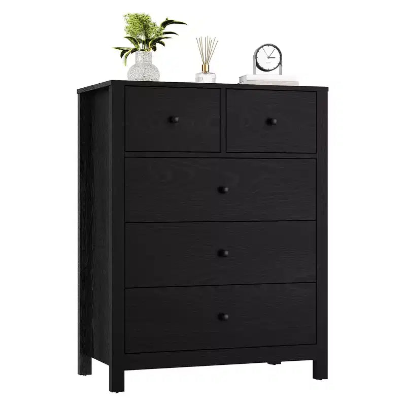 Comò a 5 cassetti, cassettiera organizer moderna con cassetti portaoggetti, cassettiere in legno per camera da letto, ingresso, corridoio