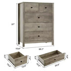 Comò a 5 cassetti, cassettiera organizer moderna con cassetti portaoggetti, cassettiere in legno per camera da letto, ingresso, corridoio