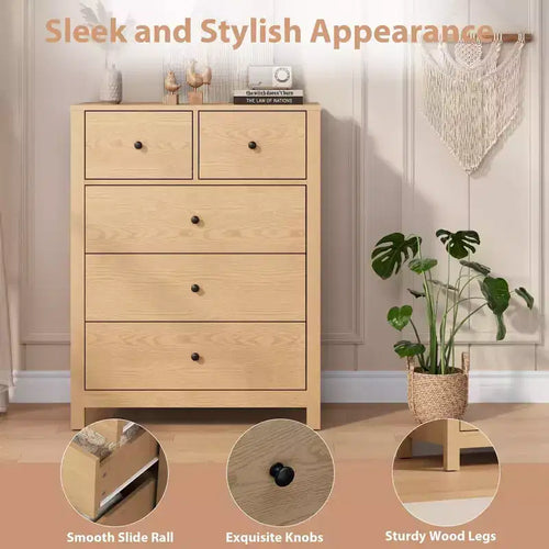 Comò a 5 cassetti, cassettiera organizer moderna con cassetti portaoggetti, cassettiere in legno per camera da letto, ingresso, corridoio