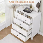 Comò a 5 cassetti, cassettiera organizer moderna con cassetti portaoggetti, cassettiere in legno per camera da letto, ingresso, corridoio