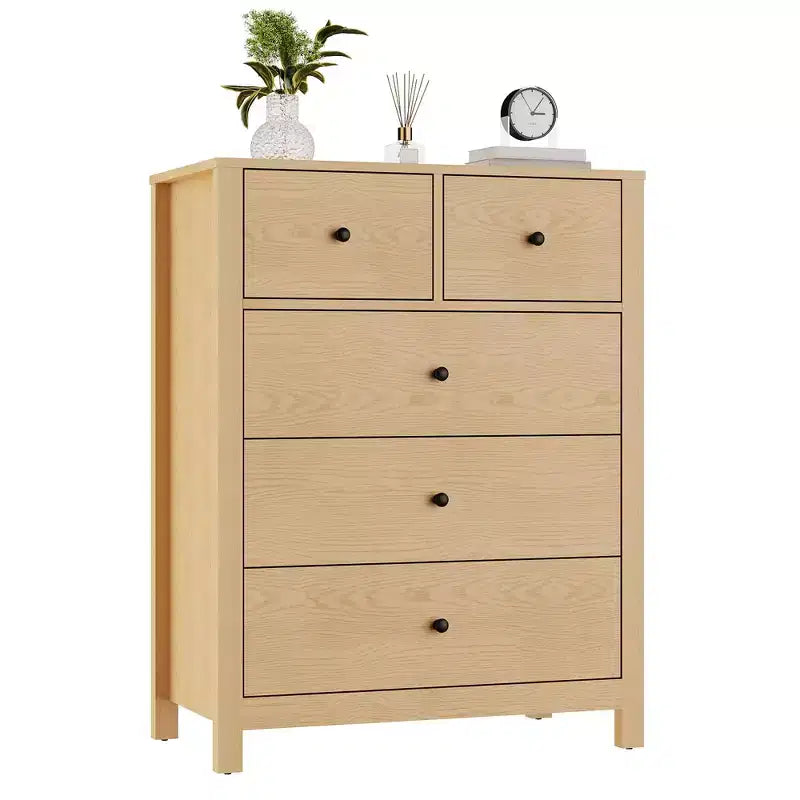 Comò a 5 cassetti, cassettiera organizer moderna con cassetti portaoggetti, cassettiere in legno per camera da letto, ingresso, corridoio