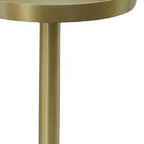 Tavolino rotondo con piedistallo HomeRoots 24 in metallo bianco e oro