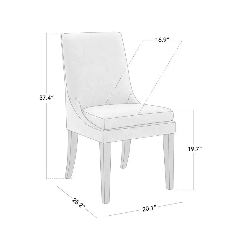Sedia da pranzo imbottita Spruce&Spring con cuscino a doppio strato e gambe in legno