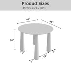 PexFix Tavolo da Pranzo Rotondo da 45 pollici Tavolo da Cucina per 4 Persone con Bordo a Forma di Arco e 4 Gambe Affusolate per Soggiorno Sala da Pranzo Caffè Ufficio Robusto Naturale