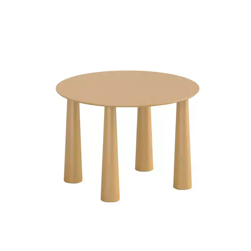 PexFix Tavolo da Pranzo Rotondo da 45 pollici Tavolo da Cucina per 4 Persone con Bordo a Forma di Arco e 4 Gambe Affusolate per Soggiorno Sala da Pranzo Caffè Ufficio Robusto Naturale