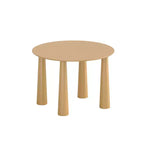 PexFix Tavolo da Pranzo Rotondo da 45 pollici Tavolo da Cucina per 4 Persone con Bordo a Forma di Arco e 4 Gambe Affusolate per Soggiorno Sala da Pranzo Caffè Ufficio Robusto Naturale