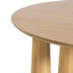 PexFix Tavolo da Pranzo Rotondo da 45 pollici Tavolo da Cucina per 4 Persone con Bordo a Forma di Arco e 4 Gambe Affusolate per Soggiorno Sala da Pranzo Caffè Ufficio Robusto Naturale