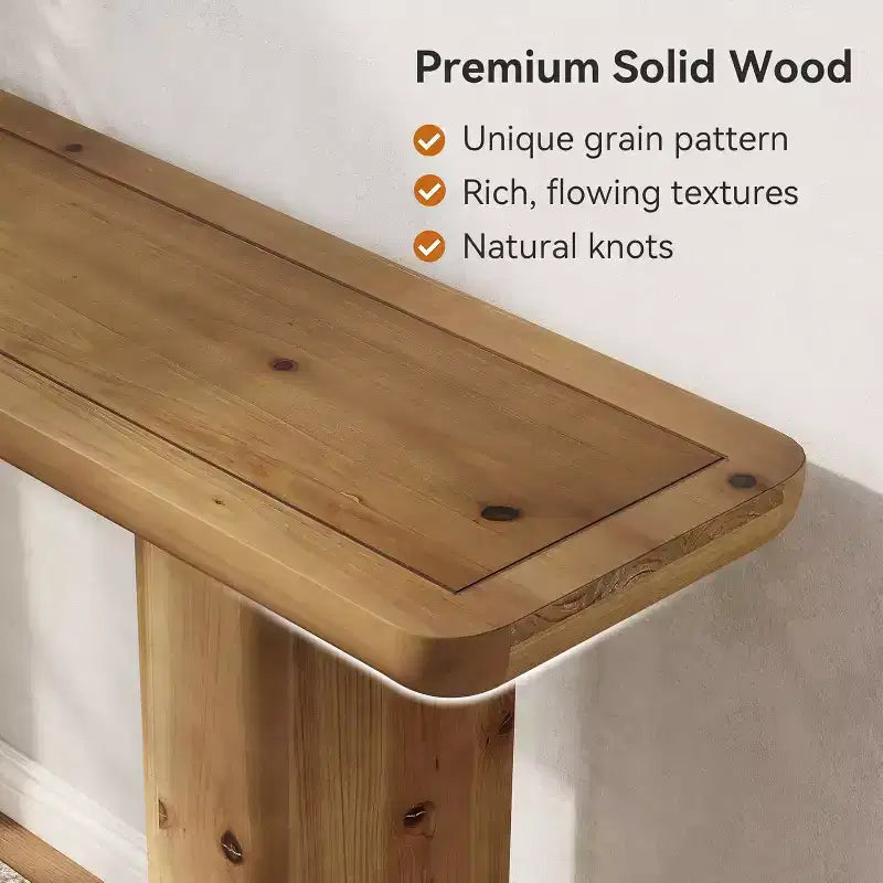Consolle Lantine in Legno Massello, Tavolo da Ingresso Lungo 160 cm, Tavolo Rustico da Divano per Soggiorno, Ingresso, Corridoio, Facile Montaggio