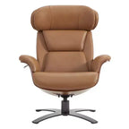 Poltrona reclinabile girevole Spruce&Spring con pouf e poggiatesta regolabile