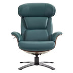 Poltrona reclinabile girevole Spruce&Spring con pouf e poggiatesta regolabile