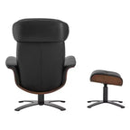 Poltrona reclinabile girevole Spruce&Spring con pouf e poggiatesta regolabile