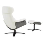 Poltrona reclinabile girevole Spruce&Spring con pouf e poggiatesta regolabile