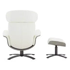 Poltrona reclinabile girevole Spruce&Spring con pouf e poggiatesta regolabile