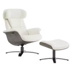 Poltrona reclinabile girevole Spruce&Spring con pouf e poggiatesta regolabile