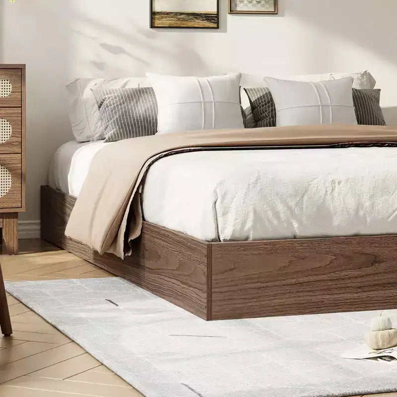 Struttura Letto in Legno Senza Testiera, Supporto a Doghe in Legno, Nessuna Rete a Molle Necessaria, Facile Montaggio