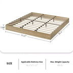 Struttura Letto in Legno Senza Testiera, Supporto a Doghe in Legno, Nessuna Rete a Molle Necessaria, Facile Montaggio