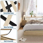 Struttura Letto in Legno Senza Testiera, Supporto a Doghe in Legno, Nessuna Rete a Molle Necessaria, Facile Montaggio