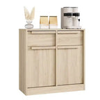 Credenza a buffet da 80 cm, mobile bar per ingresso con 2 cassetti, armadio a pavimento in legno, tavolo console multimediale per soggiorno