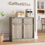Credenza a buffet da 80 cm, mobile bar per ingresso con 2 cassetti, armadio a pavimento in legno, tavolo console multimediale per soggiorno
