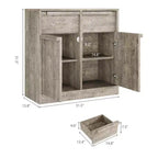 Credenza a buffet da 80 cm, mobile bar per ingresso con 2 cassetti, armadio a pavimento in legno, tavolo console multimediale per soggiorno