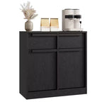 Credenza a buffet da 80 cm, mobile bar per ingresso con 2 cassetti, armadio a pavimento in legno, tavolo console multimediale per soggiorno