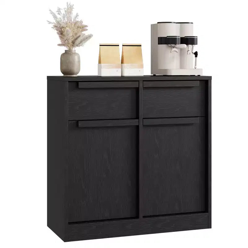 Credenza a buffet da 80 cm, mobile bar per ingresso con 2 cassetti, armadio a pavimento in legno, tavolo console multimediale per soggiorno
