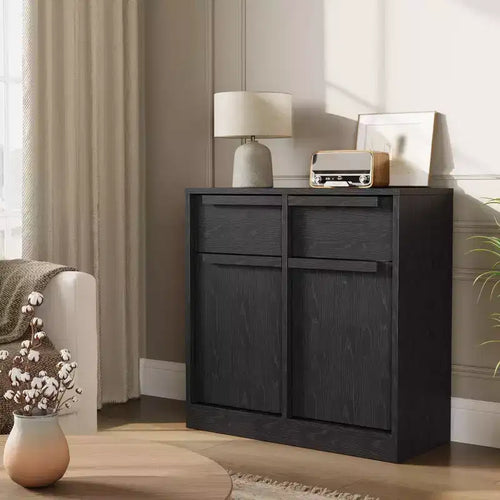 31.5 Sideboard Buffet Cabinet, Entryway Coffee Bar Cabinet with 2 Drawers, Wooden Floor Cupboard Cabinet, Media Console Table for Living Room