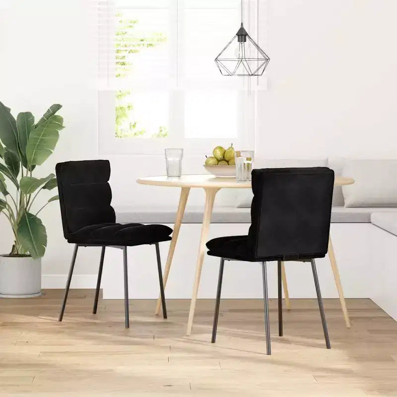 Sedia moderna elegante con schienale CLIHOME, sedia da pranzo/ristorante in velluto morbido con cuscino morbido e piedini in metallo (set da 2)
