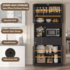 Dispensa a colonna scanalata da 70 cm - Mobile contenitore con piano di lavoro, ante e cassetto per cucina e sala da pranzo