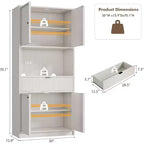 Dispensa a colonna scanalata da 70 cm - Mobile contenitore con piano di lavoro, ante e cassetto per cucina e sala da pranzo