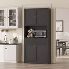 Dispensa a colonna scanalata da 70 cm - Mobile contenitore con piano di lavoro, ante e cassetto per cucina e sala da pranzo