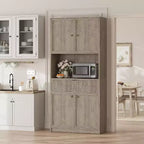 Dispensa a colonna scanalata da 70 cm - Mobile contenitore con piano di lavoro, ante e cassetto per cucina e sala da pranzo