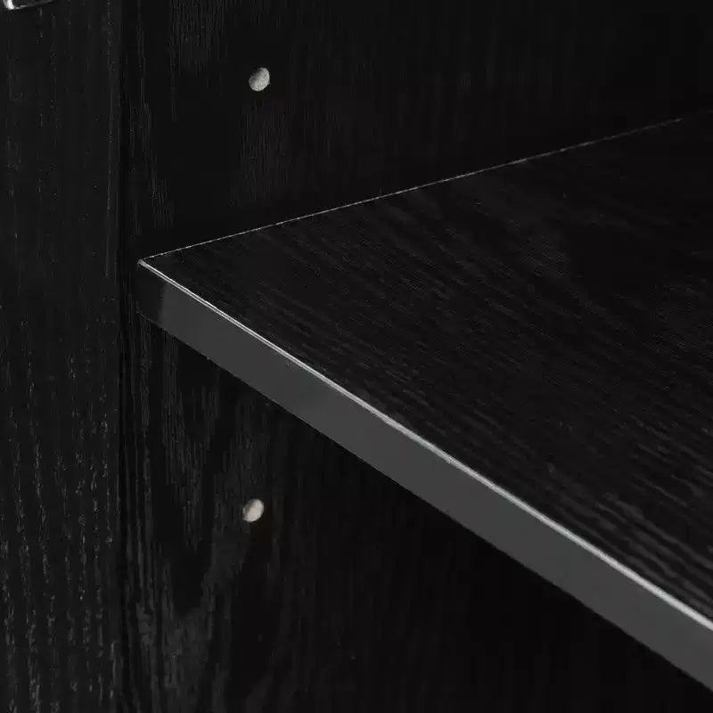 PexFix 62 W x 31 H Madia Moderna con Ante a 4 Pannelli in Rattan Mobile Buffet Credenza Consolle con Vano Contenitore per Corridoio Ingresso Sala da Pranzo Nero