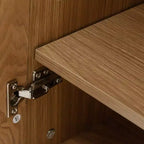 PexFix 62 L x 31 H Credenza Moderna con 4 Ante, Pannello in Rattan, Mobile Contenitore Consolle per Corridoio, Ingresso, Sala da Pranzo, Naturale