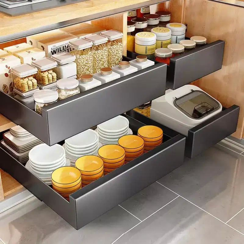 Organizzatore Estraibile per Armadio, Scaffale Estraibile Espandibile per Dispensa, Ripiani Estraibili Silenziosi per Cucina, Salotto, Casa