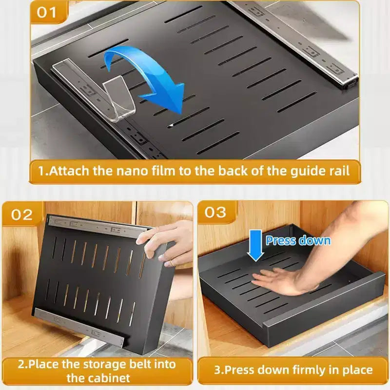 Organizzatore Estraibile per Armadio, Scaffale Estraibile Espandibile per Dispensa, Ripiani Estraibili Silenziosi per Cucina, Salotto, Casa