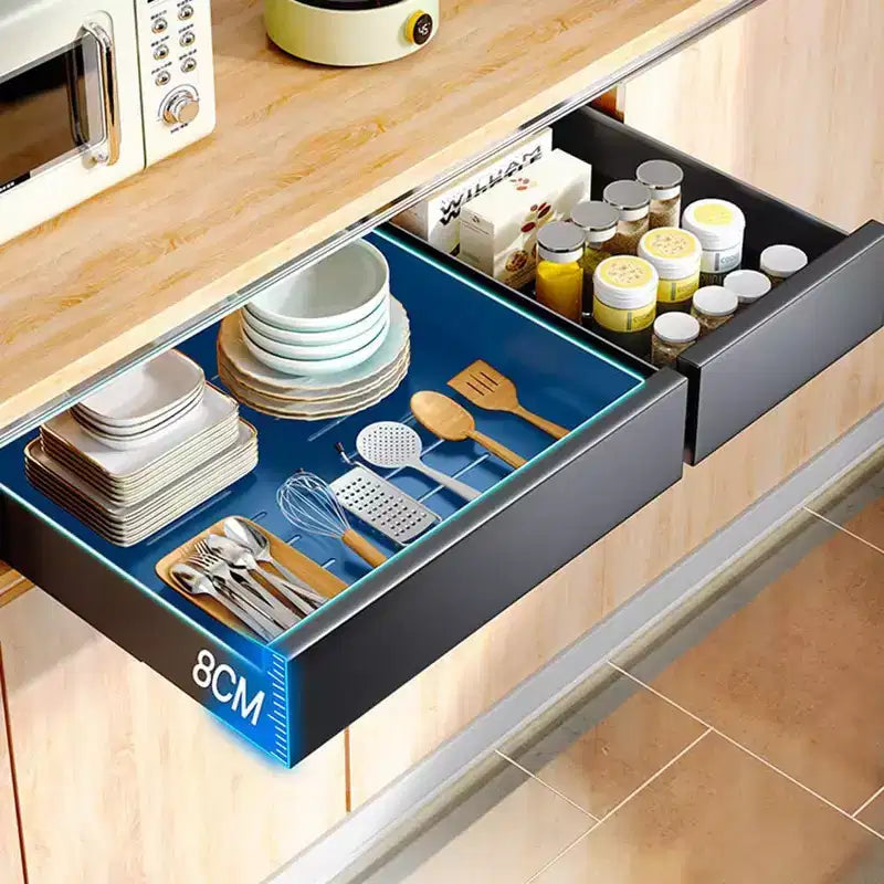 Organizzatore Estraibile per Armadio, Scaffale Estraibile Espandibile per Dispensa, Ripiani Estraibili Silenziosi per Cucina, Salotto, Casa