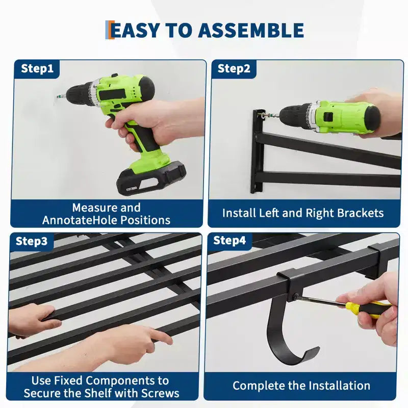 Scaffali portaoggetti da 2 pezzi, capacità di carico totale 400 libbre, scaffalature da garage per impieghi gravosi, scaffale metallico a parete antiruggine, scaffalature da garage salvaspazio, 2x4 piedi