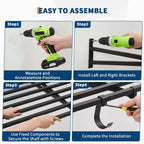 Scaffali portaoggetti da 2 pezzi, capacità di carico totale 400 libbre, scaffalature da garage per impieghi gravosi, scaffale metallico a parete antiruggine, scaffalature da garage salvaspazio, 2x4 piedi