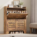 Shoe Storage Cabinet with 2 Flip Drawersfor Entryway, Entryway, Slim Freestanding Hidden Slim Shoe Organizer Cabinet with Hooks