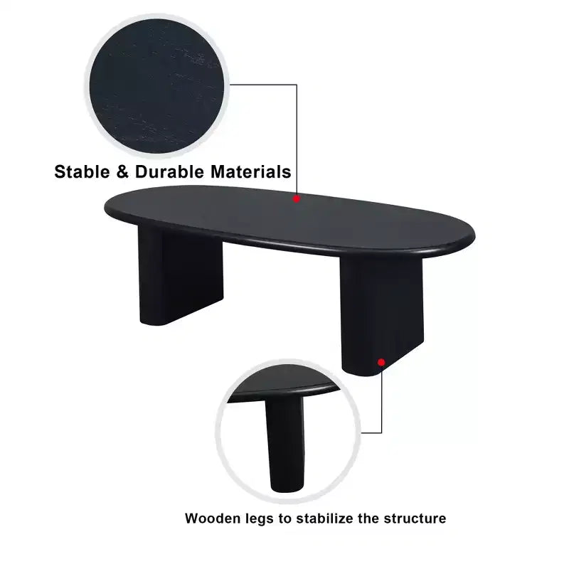 GDFStudio Tavolino da caffè ovale moderno 51 in legno