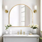 MAYEERTY Hanging Mirror Aluminum Alloy Thin Edge Right Angle Arch Gold